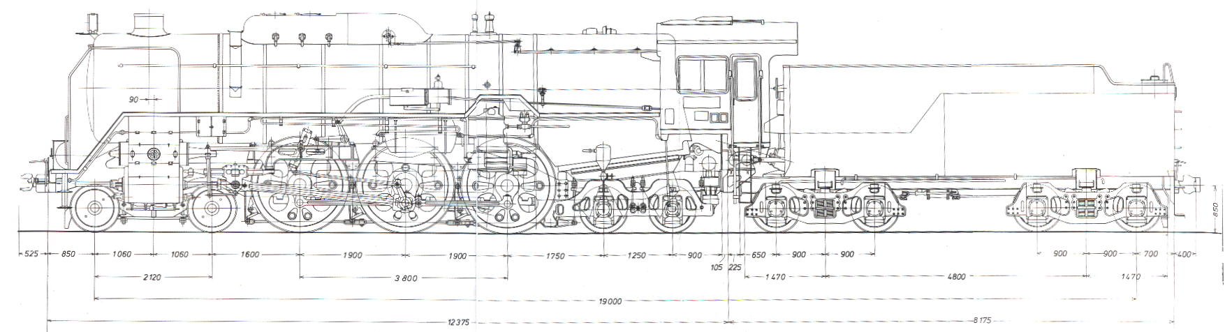 日本産】 図面 設計図 2枚 国鉄 鉄道 C63形 蒸気機関車 SL - 鉄道 